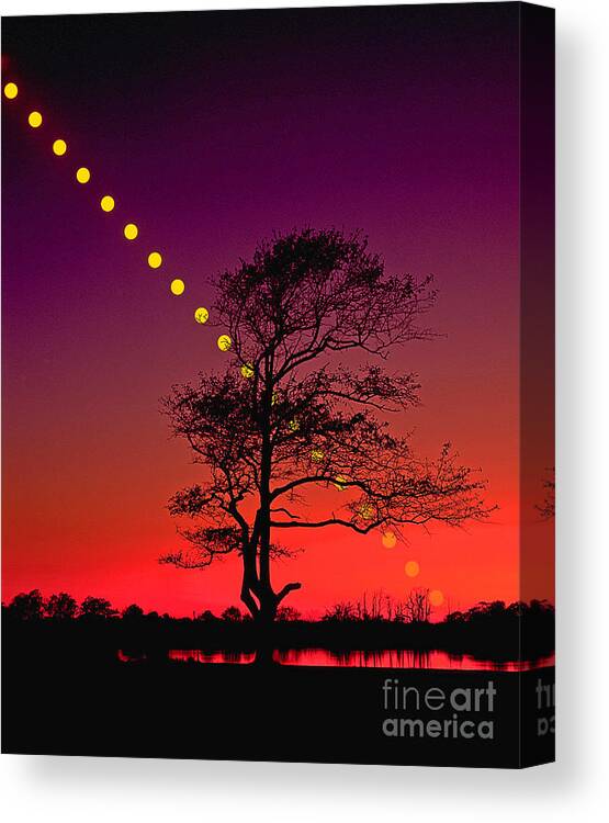 Astronomy Canvas Print featuring the photograph Sunset #1 by Larry Landolfi