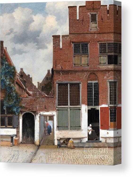 1658 Canvas Print featuring the painting The Little Street, 1658 #1 by Johannes Vermeer