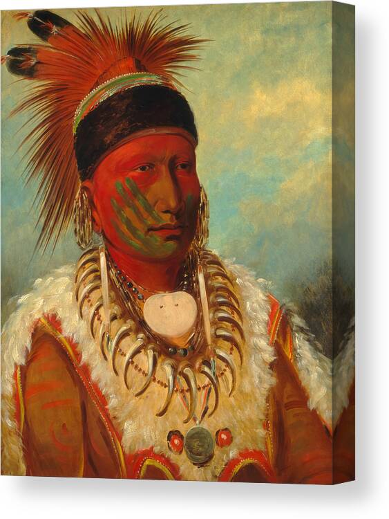 George Catlin Canvas Print featuring the painting The White Cloud by George Catlin by Mango Art