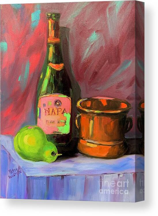 Napa Canvas Print featuring the painting Wine and Fruit by Patsy Walton