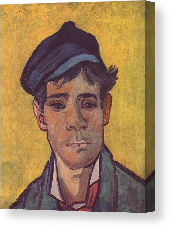 Vincent Van Gogh Canvas Print featuring the painting Young man with cap #1 by Vincent van Gogh