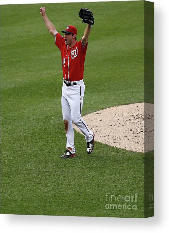 People Canvas Print featuring the photograph Max Scherzer #12 by Rob Carr