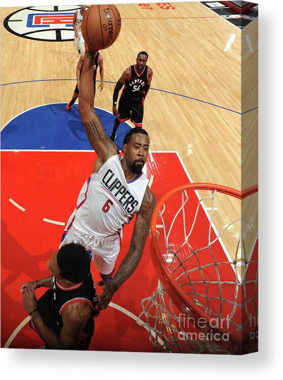 Nba Pro Basketball Canvas Print featuring the photograph Deandre Jordan by Andrew D. Bernstein