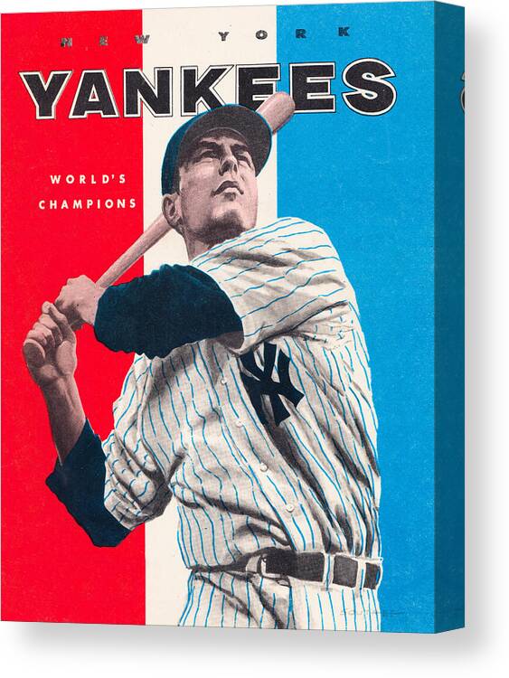 New York Canvas Print featuring the mixed media 1957 New York Yankees Art by Row One Brand