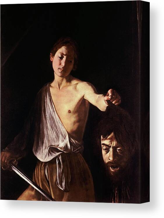 David With The Head Of Goliath Canvas Print featuring the painting David with the Head of Goliath #2 by Michelangelo Caravaggio