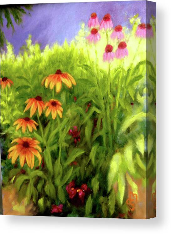 Wildflowers Canvas Print featuring the painting Field of Flowers #2 by Diane Martens