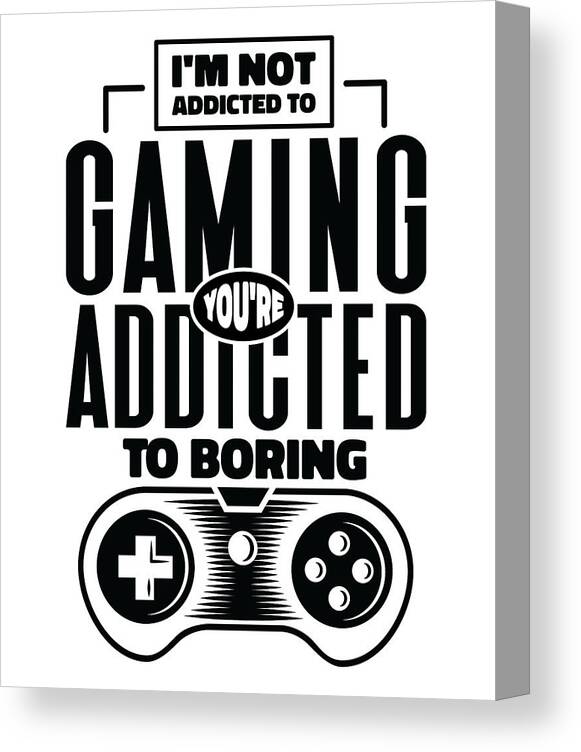 Gaming Canvas Print featuring the digital art Gaming Addiction Gamer Playing Videogame #2 by Toms Tee Store
