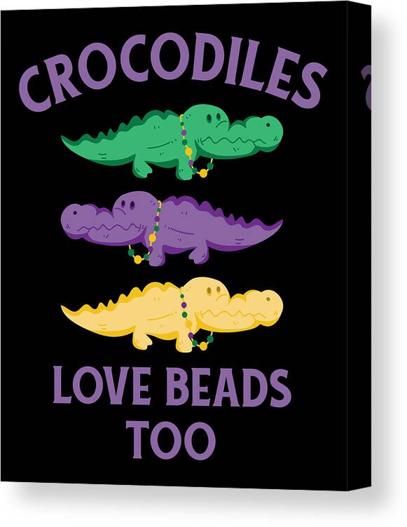 Fasching Canvas Print featuring the digital art Mardi Gras Carnival Crocodile Beads Wildlife Parade #2 by Toms Tee Store