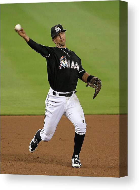 People Canvas Print featuring the photograph Martin Prado by Mike Ehrmann