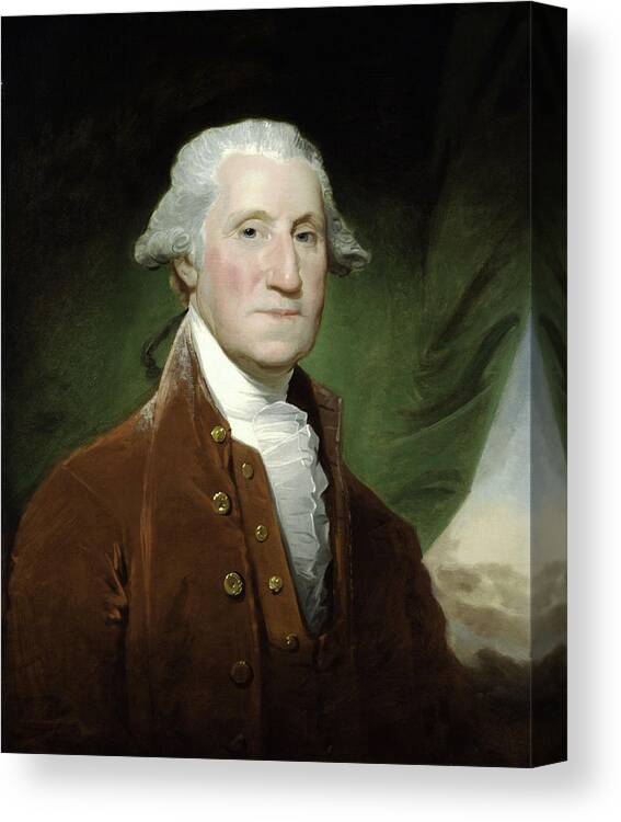George Washington Canvas Print featuring the painting President George Washington #4 by War Is Hell Store