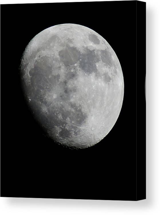 Three-quarter Moon Canvas Print featuring the photograph The Three-Quarter Moon by Chauncy Holmes