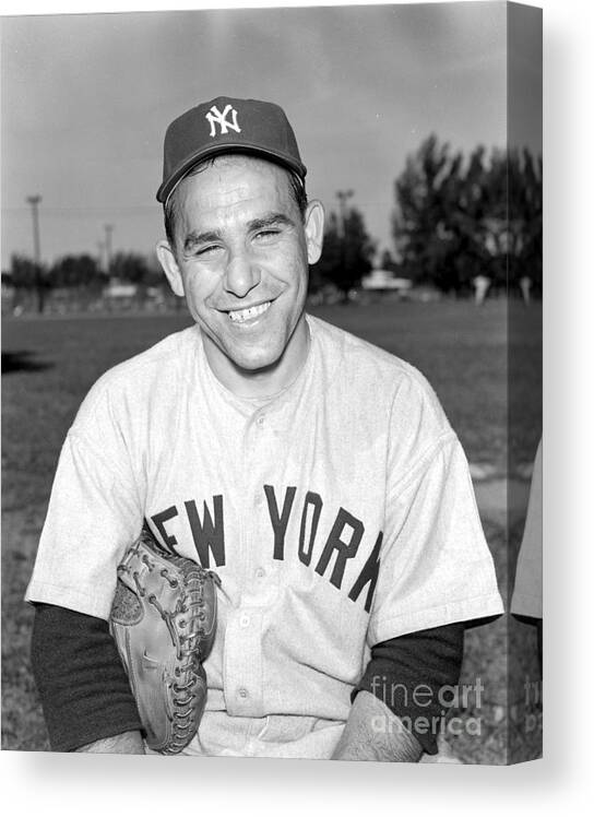 American League Baseball Canvas Print featuring the photograph Yogi Berra by Kidwiler Collection