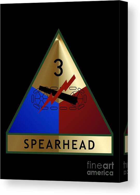 3rd Canvas Print featuring the digital art 3rd Armored Division by Bill Richards