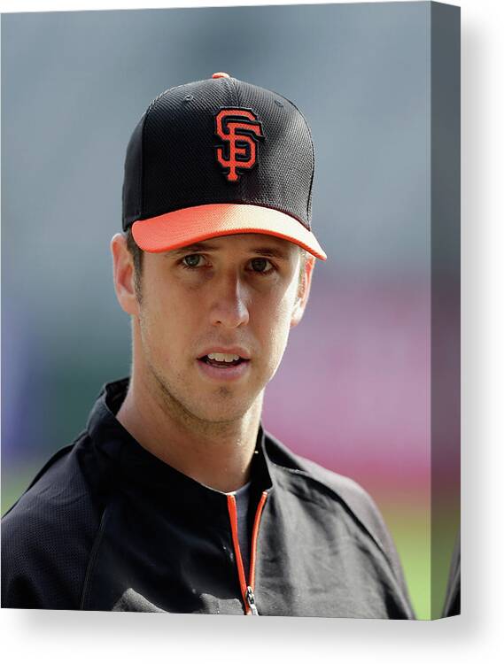 San Francisco Canvas Print featuring the photograph Buster Posey by Ezra Shaw