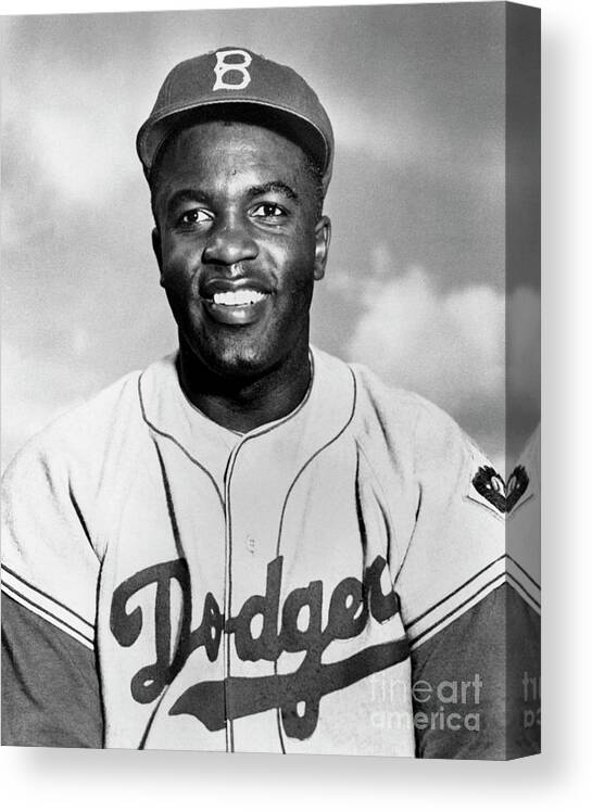 People Canvas Print featuring the photograph Jackie Robinson #4 by National Baseball Hall Of Fame Library