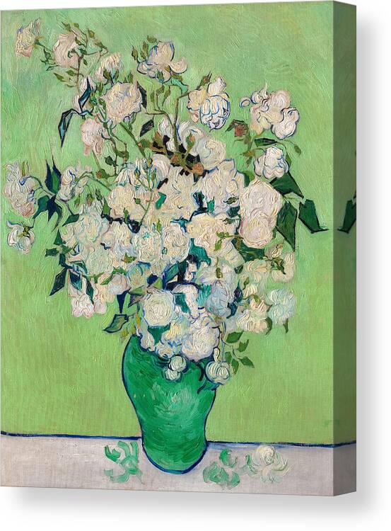 Vincent Van Gogh Canvas Print featuring the painting Vase of Flowers by Vincent Van Gogh