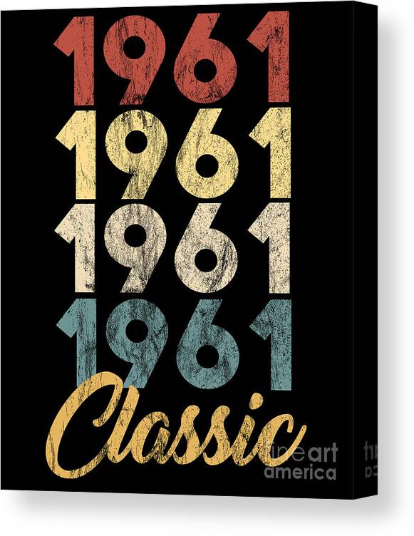 59 Years Old Canvas Print featuring the digital art 59 th Birthday Gift for Men and Women Born in 1961 Classic 59 th Birthday Party by Thomas Larch