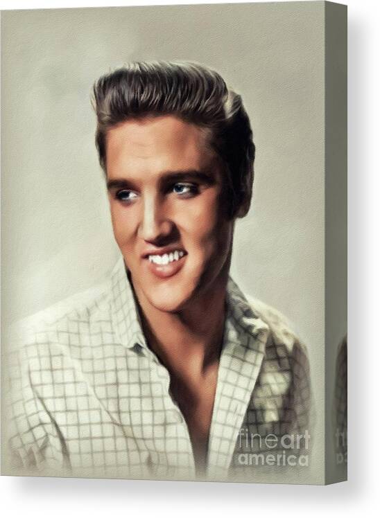 Elvis Canvas Print featuring the painting Elvis Presley, Music Legend #7 by Esoterica Art Agency