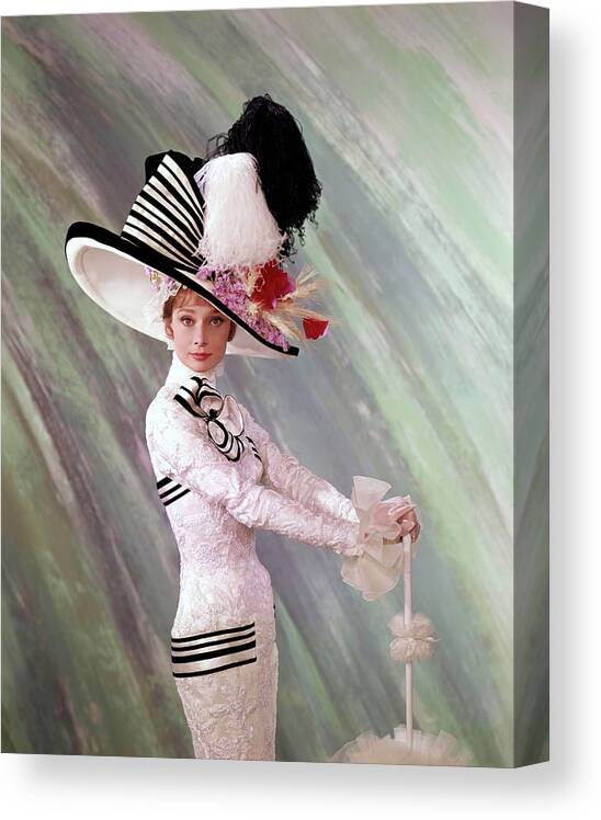 Audrey Hepburn Canvas Print featuring the photograph AUDREY HEPBURN in MY FAIR LADY -1964-, directed by GEORGE CUKOR. #8 by Album