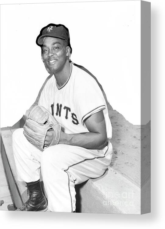 People Canvas Print featuring the photograph Monte Irvin #8 by Kidwiler Collection