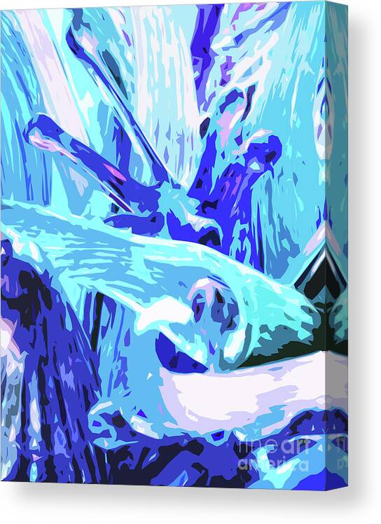 Blue; Pink; Purple; Abstract; Canvas Print featuring the photograph A Touch of Pink in My Blues by Tina Uihlein