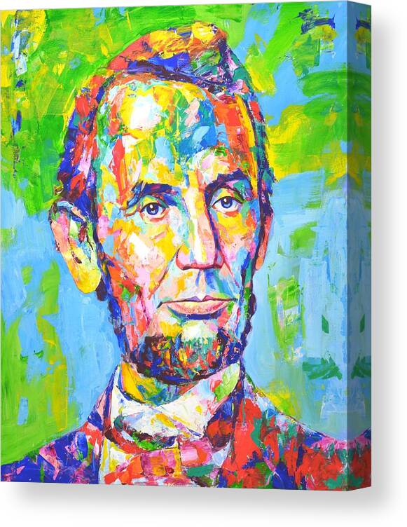 Abraham Lincoln Canvas Print featuring the painting 	Abraham Lincoln by Iryna Kastsova