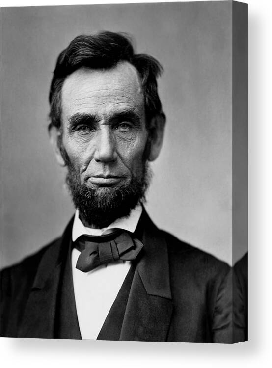 Lincoln Canvas Print featuring the photograph Abraham Lincoln by War Is Hell Store