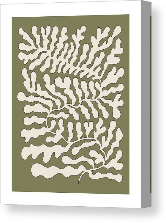 Botanical Flower Canvas Print featuring the painting Abstract Fern by Jackie Medow-Jacobson