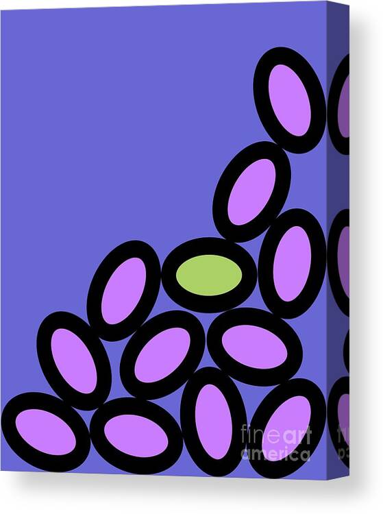 Abstract Canvas Print featuring the digital art Abstract Ovals on Twilight by Donna Mibus