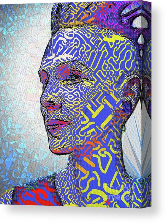 Abstract Canvas Print featuring the digital art Abstract Portrait - 111c - Digital Artwork by Philip Preston