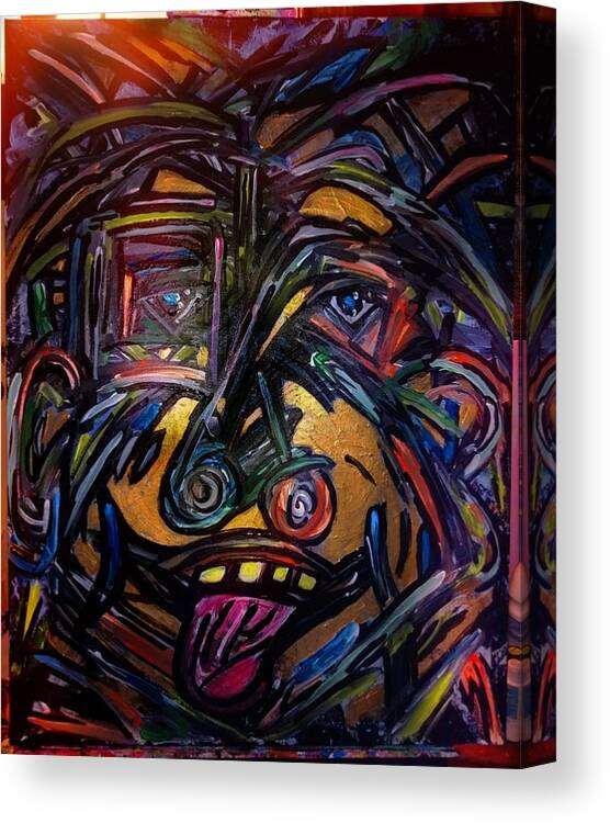 Fun .. Cool Vibrant Music . Man Not Human A Feeling Color Places To Go Life Live Joy Different Same Art Bold Canvas Print featuring the painting All that Jazz by Shemika Bussey