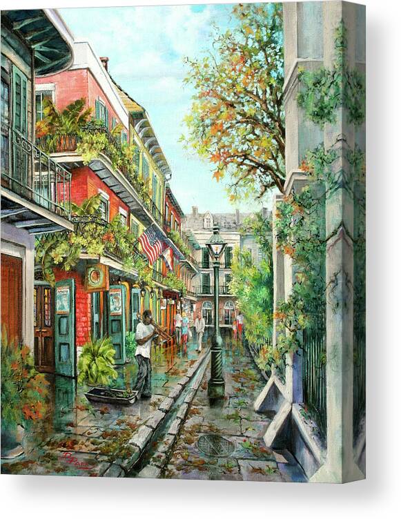 New Orleans Jazz Canvas Print featuring the painting Alley Jazz by Dianne Parks