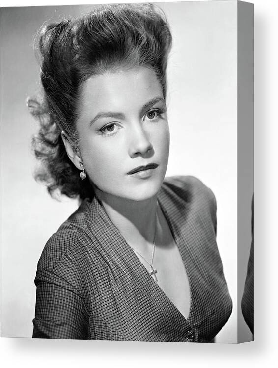 Anne Baxter Canvas Print featuring the photograph ANNE BAXTER in THE LUCK OF THE IRISH -1948-, directed by HENRY KOSTER. by Album