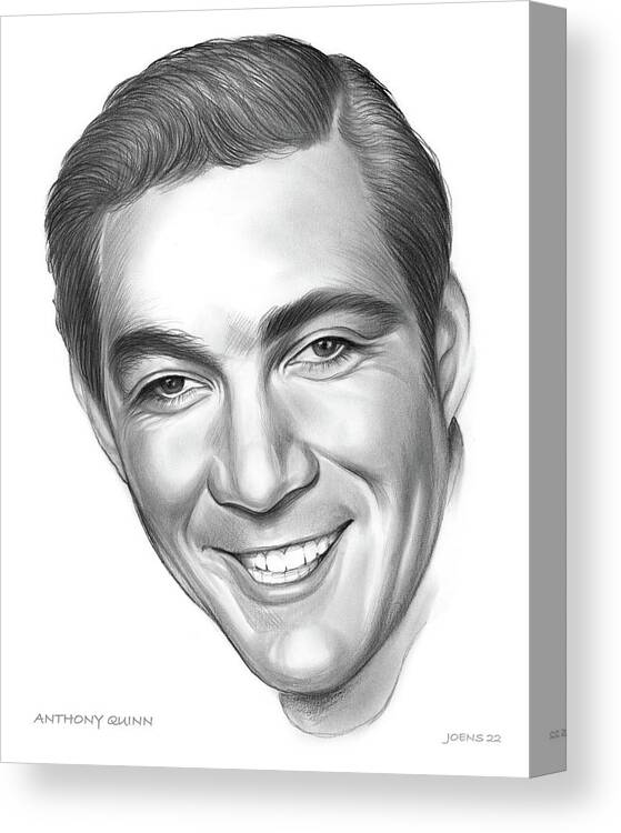 Anthony Quinn Canvas Print featuring the drawing Anthony Quinn 3 by Greg Joens