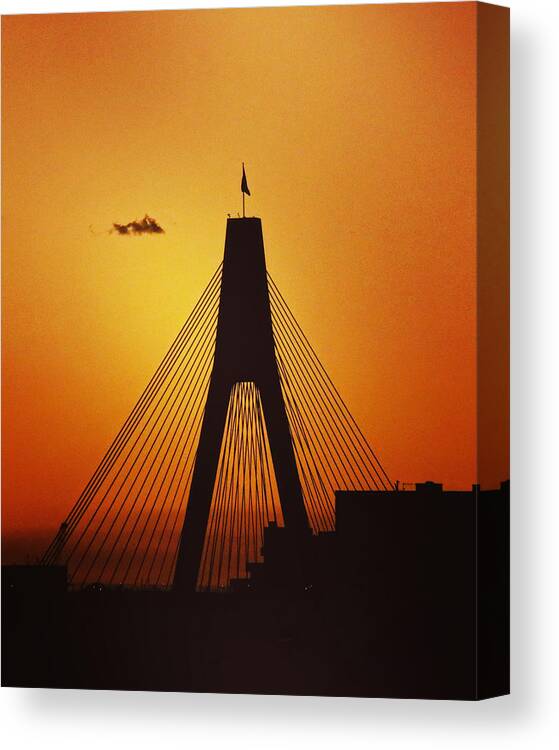 Anzac Canvas Print featuring the photograph Anzac Bridge by Sarah Lilja