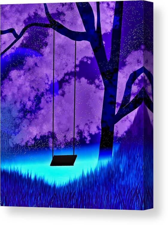 Digital Art Canvas Print featuring the digital art Aurora night by Don Ravi