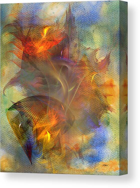 Autumn Ablaze Canvas Print featuring the digital art Autumn Ablaze by Studio B Prints