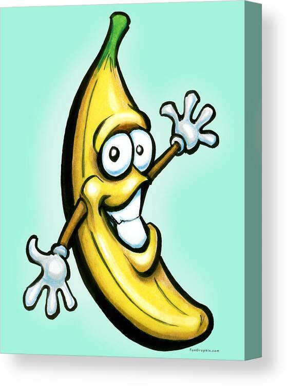 Banana Canvas Print featuring the painting Banana by Kevin Middleton