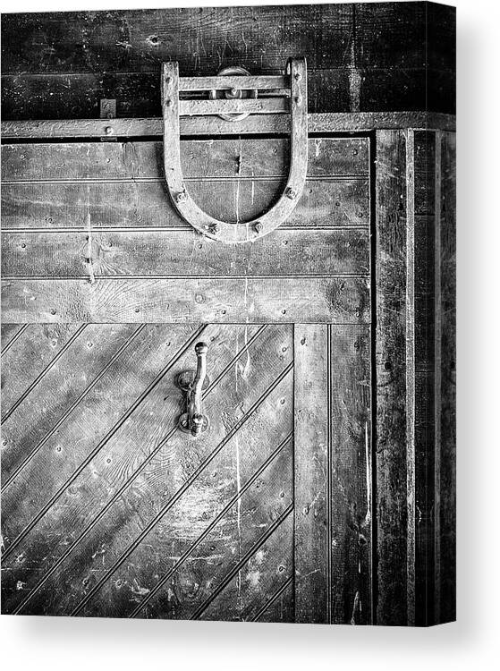  Canvas Print featuring the photograph Barn Door by Steve Stanger