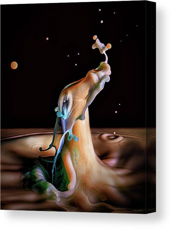 Water Drop Collision Canvas Print featuring the photograph Basking in the Starlight by Michael McKenney