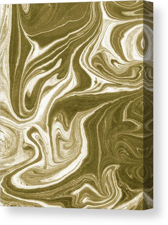 Beige Canvas Print featuring the painting Beige Brown Agate And Marble Watercolor Stone Collection VI by Irina Sztukowski