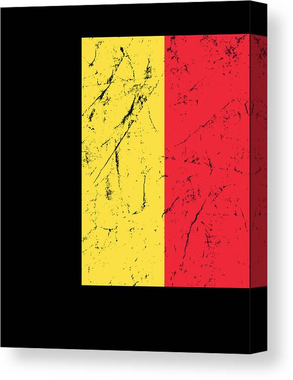 Funny Canvas Print featuring the digital art Belgium Flag by Flippin Sweet Gear