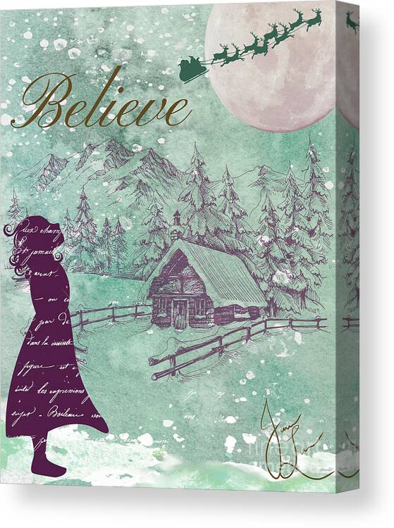 Digital Collage Canvas Print featuring the digital art Believe by Janice Leagra