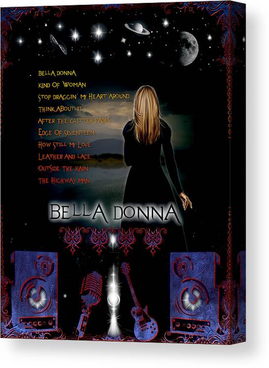 Bella Donna Canvas Print featuring the digital art Bella Donna by Michael Damiani