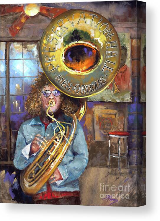 Musician Canvas Print featuring the painting Ben Jaffe, Preservation Hall by Dianne Parks