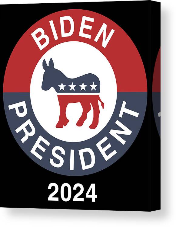 Cool Canvas Print featuring the digital art Biden For President 2024 by Flippin Sweet Gear