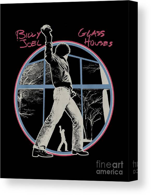 Billy Joel Canvas Print featuring the digital art Billy Joel - Glass Houses by Notorious Artist