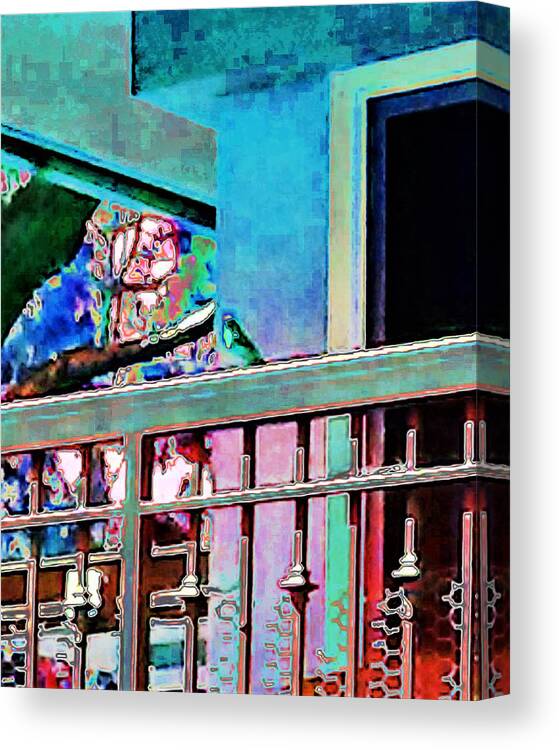 Abstract Canvas Print featuring the photograph Bird On A Balcony by Andrew Lawrence