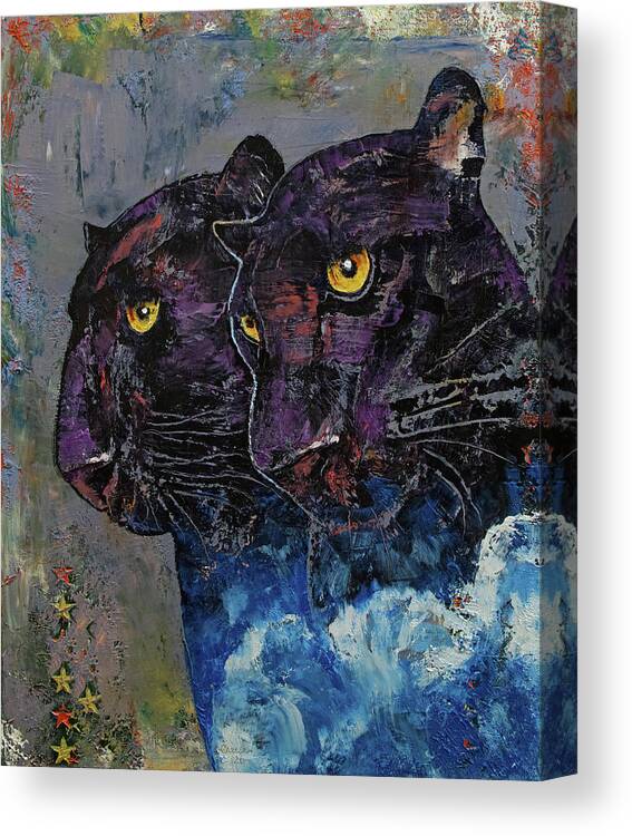 Big Canvas Print featuring the photograph Black Panthers by Michael Creese