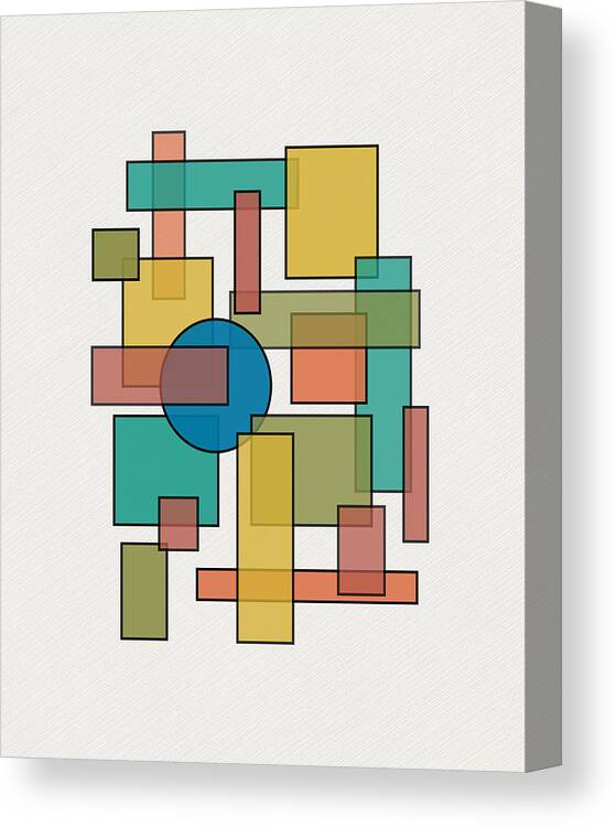 Mid Century Canvas Print featuring the digital art Mid Century Modern Blocks with Diagonal Background by DB Artist